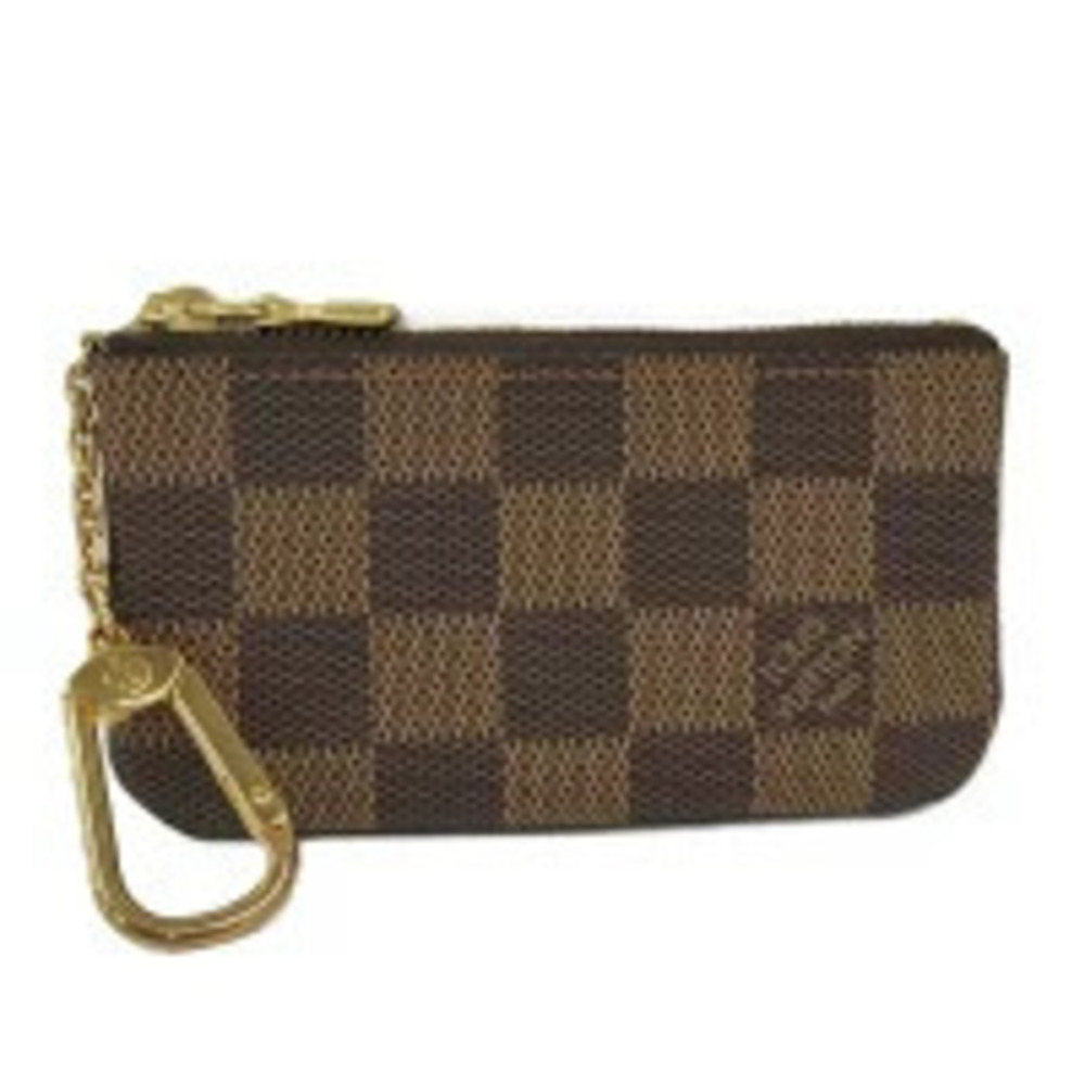 LOUIS VUITTON Pochette coin case Wallet Damier Ebene Brown